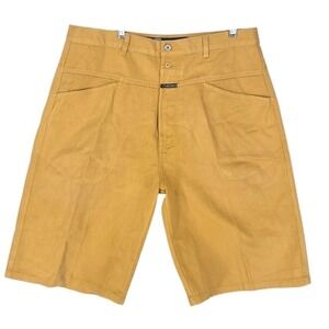 Vtg Girbaud Board 12" Shorts Bermuda Baggy Denim Mens 38x25 Gold Mustard Loose